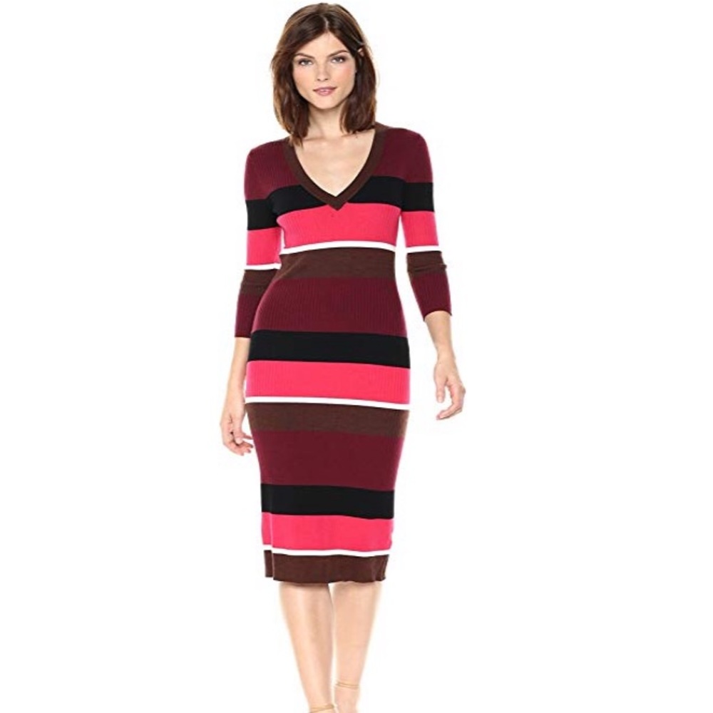 NWT Trina Turk striped merino wool sweater dress sz XL